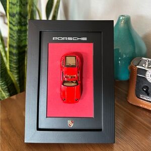 Porsche 1983 928S Pantone-Inspired Framed Art – Red on Red – 1:64 Scale